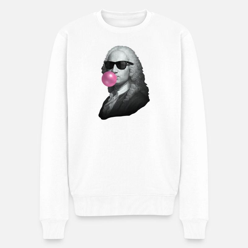 Baroque Portrait Bubblegum Pop - Männer Premium Bio Pullover - Weiß