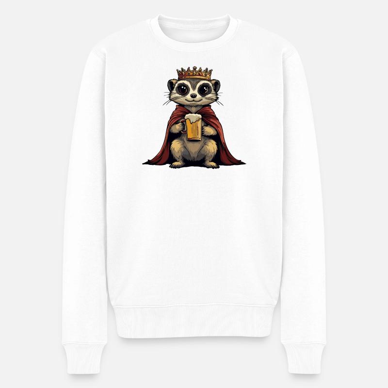 Le roi de la bière suricate - Pull Premium bio Homme - blanc
