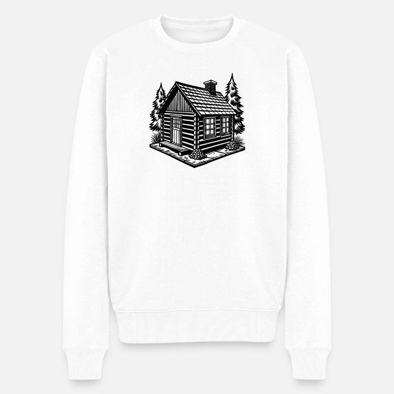 Cabane en rondins - Pull Premium bio Homme - blanc