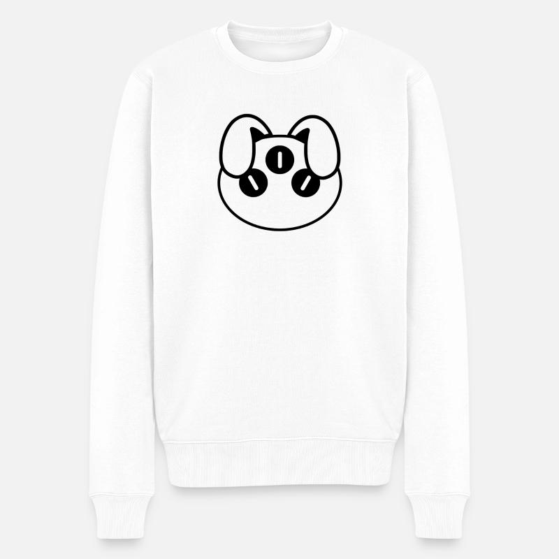 Plüsch: Aliny (Kopf) - Männer Premium Bio Pullover - Weiß
