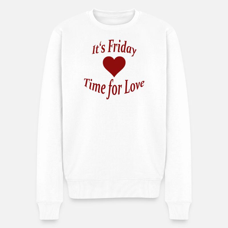 FRIDAY - TIME FOR LOVE - Männer Premium Bio Pullover - Weiß