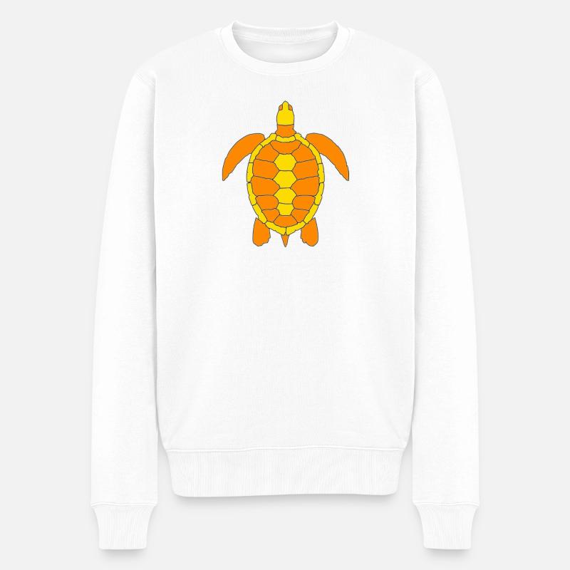 TURTLE - Männer Premium Bio Pullover - Weiß