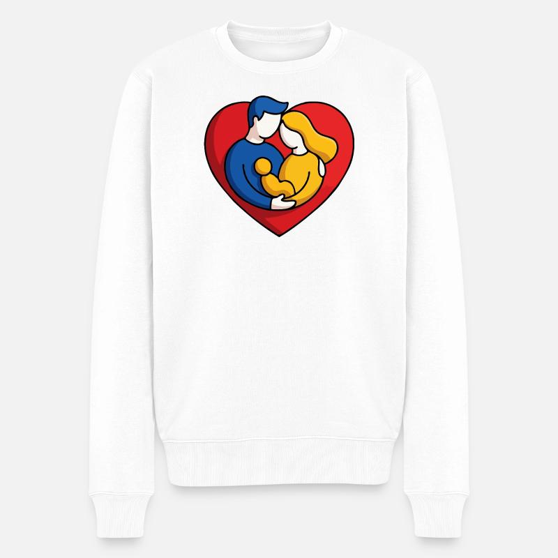 Câlin de famille réconfortant - Pull Premium bio Homme - blanc