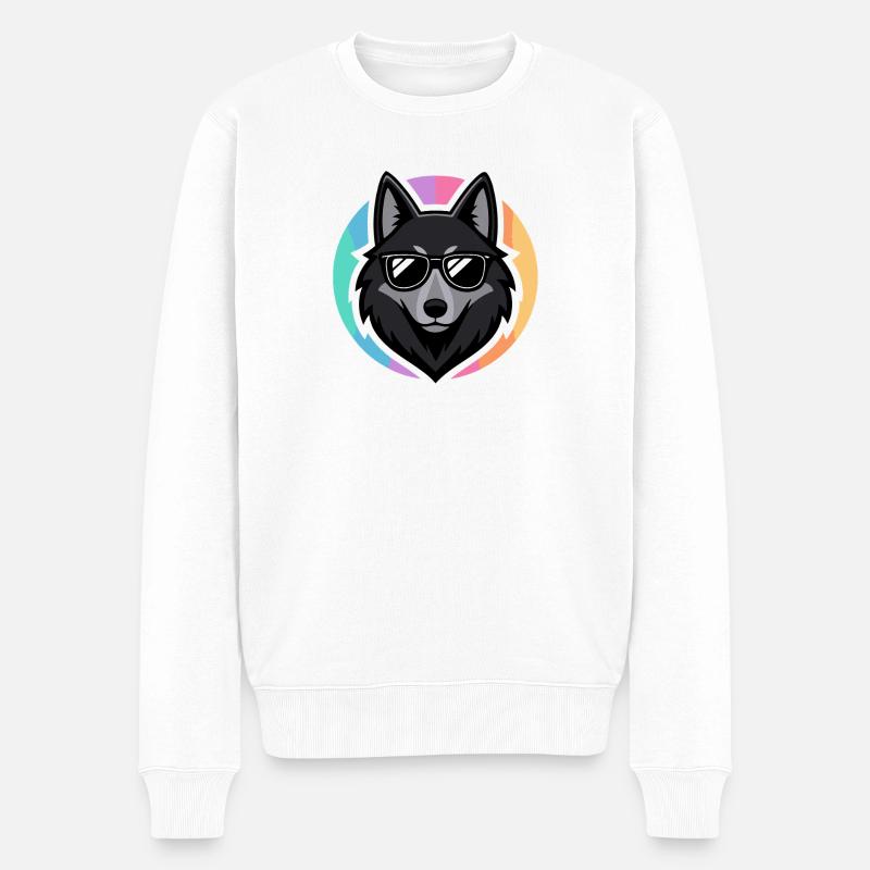 Wolf-Chic-Sonnenbrillen - Männer Premium Bio Pullover - Weiß