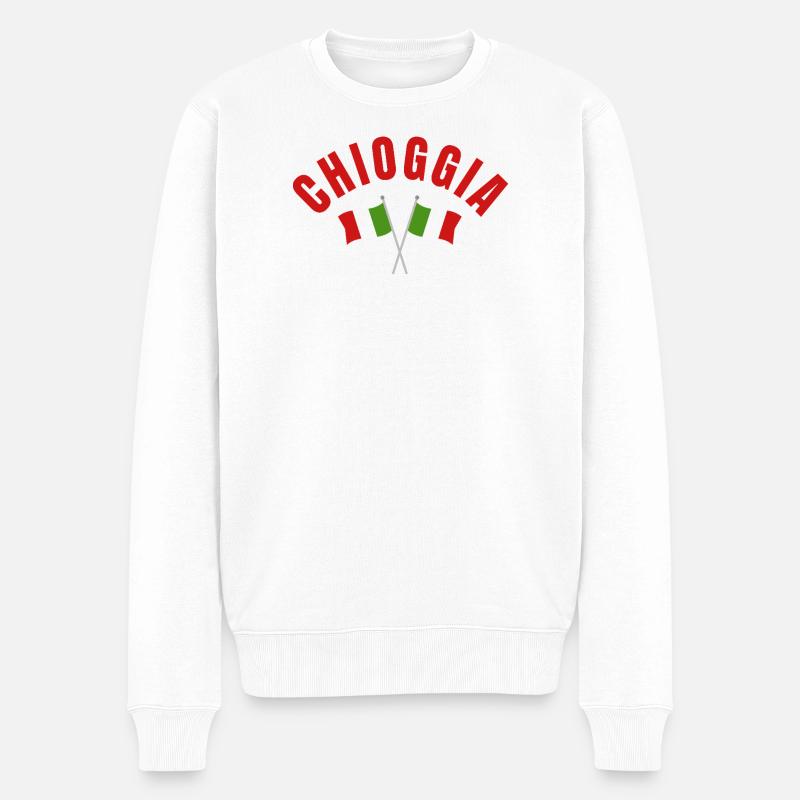 Chioggia a traversé les drapeaux italiens - Pull Premium bio Homme - blanc