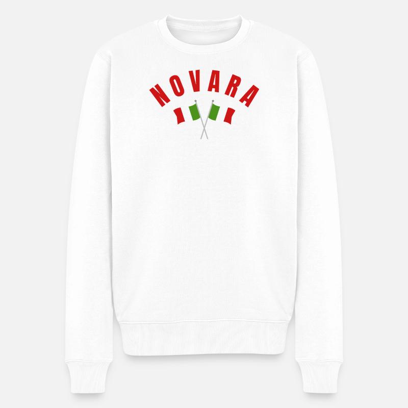 Novare a traversé les drapeaux italiens - Pull Premium bio Homme - blanc