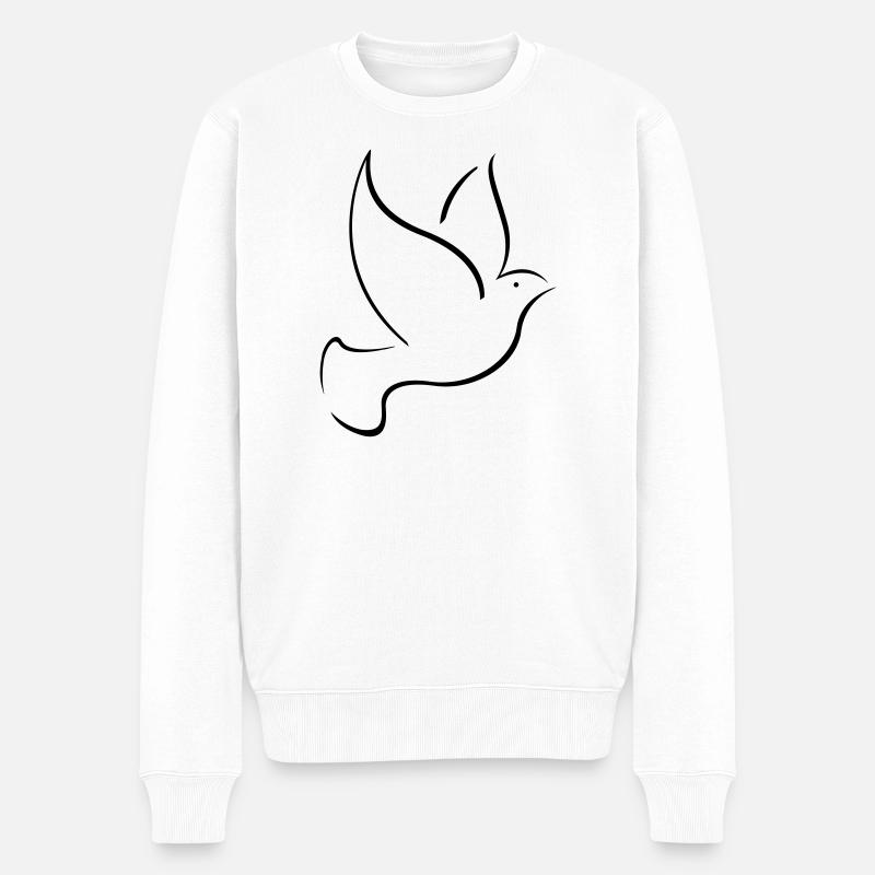 bird dove Taube Vogel peace - Männer Premium Bio Pullover - Weiß