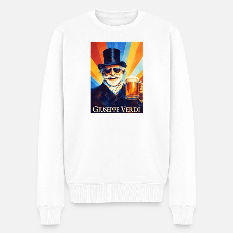 Giuseppe Verdi - Männer Premium Bio Pullover - Weiß
