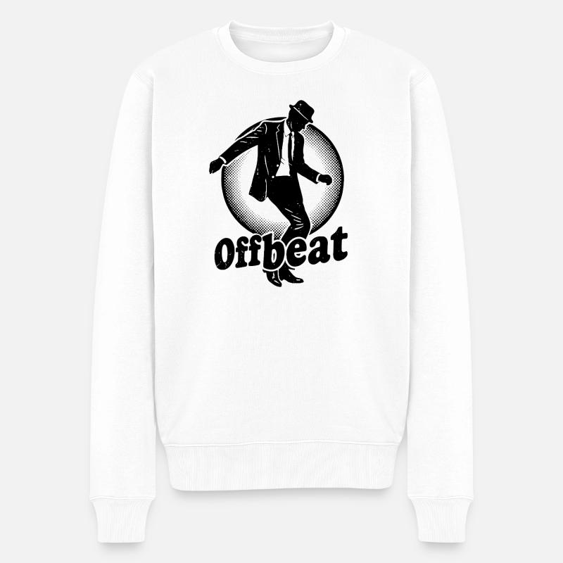 Offbeat im Anzug - Männer Premium Bio Pullover - Weiß