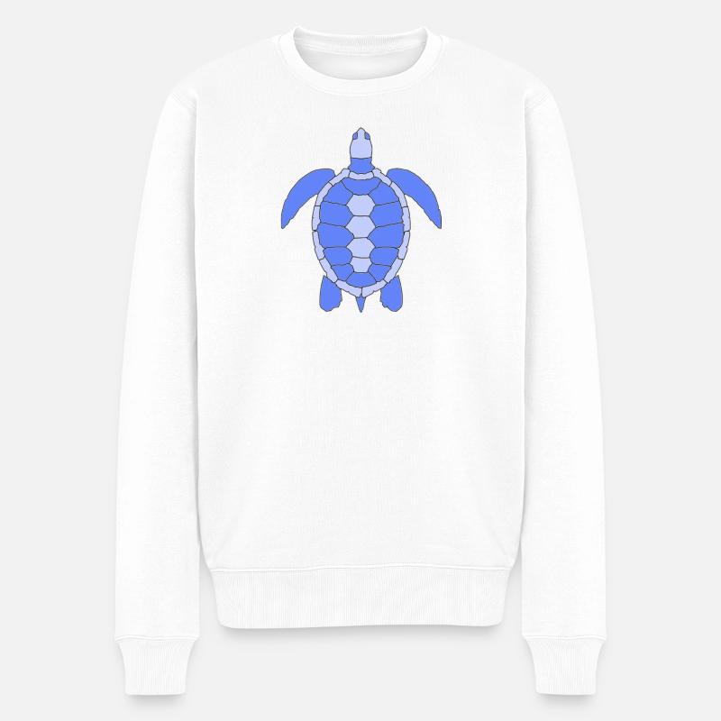 TURTLE - Männer Premium Bio Pullover - Weiß