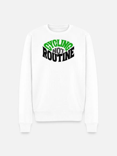 CYCLING ROUTINE - Männer Premium Bio Pullover - Weiß