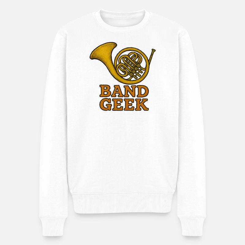 Band-Geek-Messing-Tuba-Ikone - Männer Premium Bio Pullover - Weiß