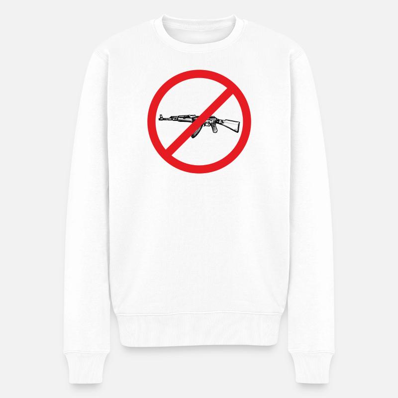 Signe de paix d’interdiction d’armes - Illustration - Pull Premium bio Homme - blanc