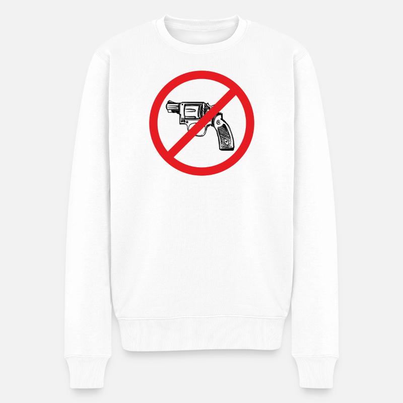 Signe de paix d’interdiction d’armes - Illustration - Pull Premium bio Homme - blanc