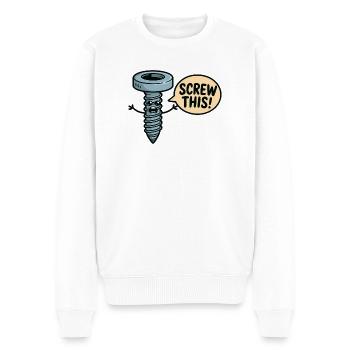 Au diable ce personnage de dessin animé qui se fait oublier - Pull Premium bio Homme - blanc - Devant - Thijin (182cm)
