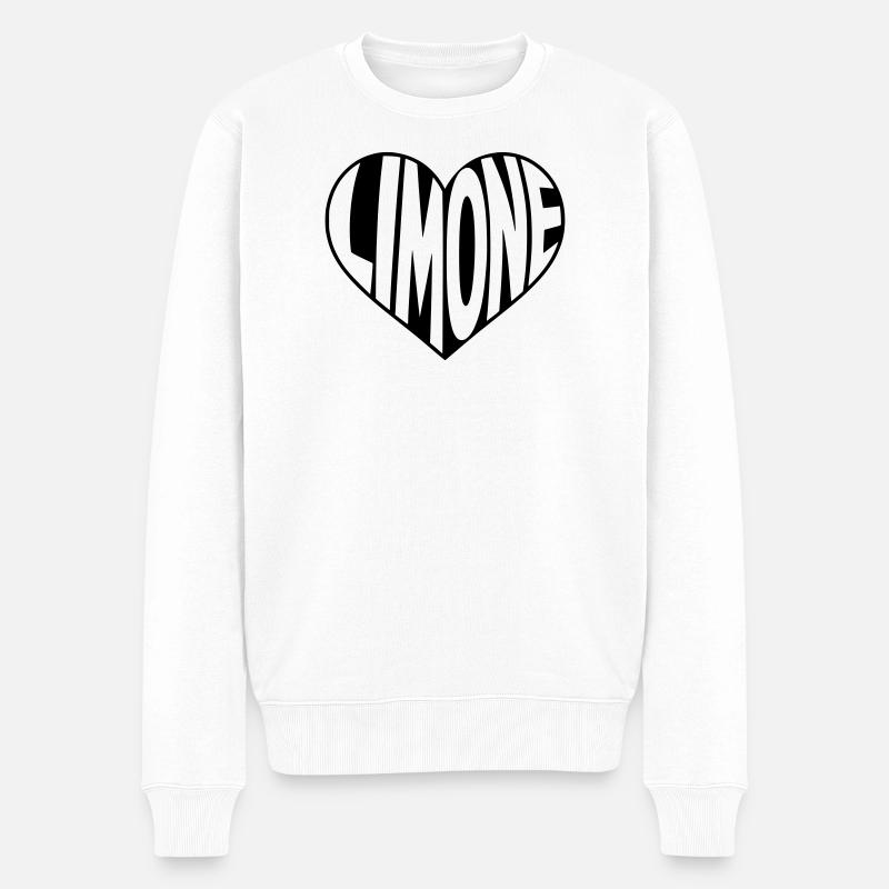 Limone, lac de Garde, au cœur - Pull Premium bio Homme - blanc