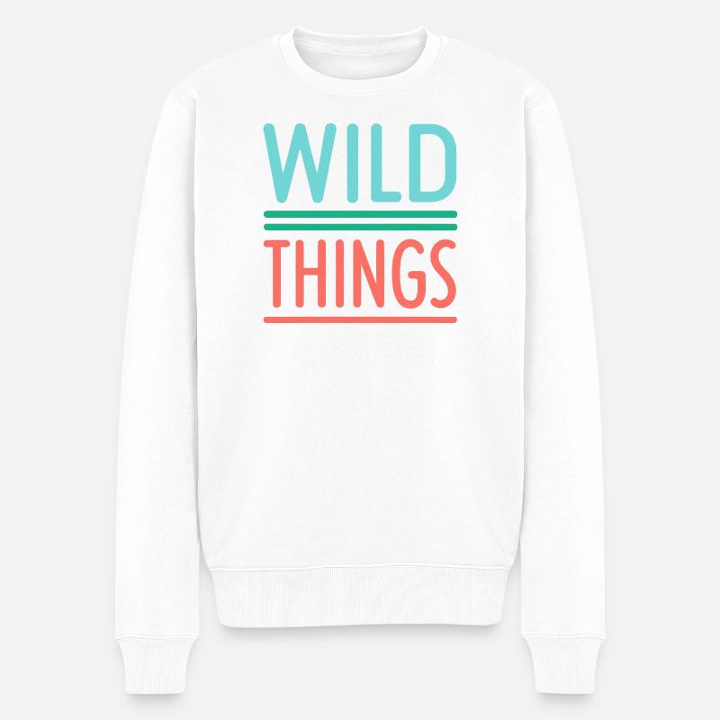 Wild Things Pastel Retro - Männer Premium Bio Pullover - Weiß
