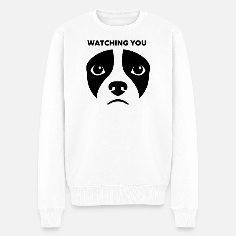 Dog View te regardant dire - Pull Premium bio Homme - blanc