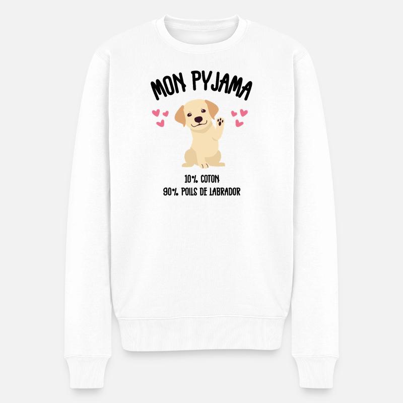 Pyjama Chien Labrador Humour  - Pull Premium bio Homme - blanc