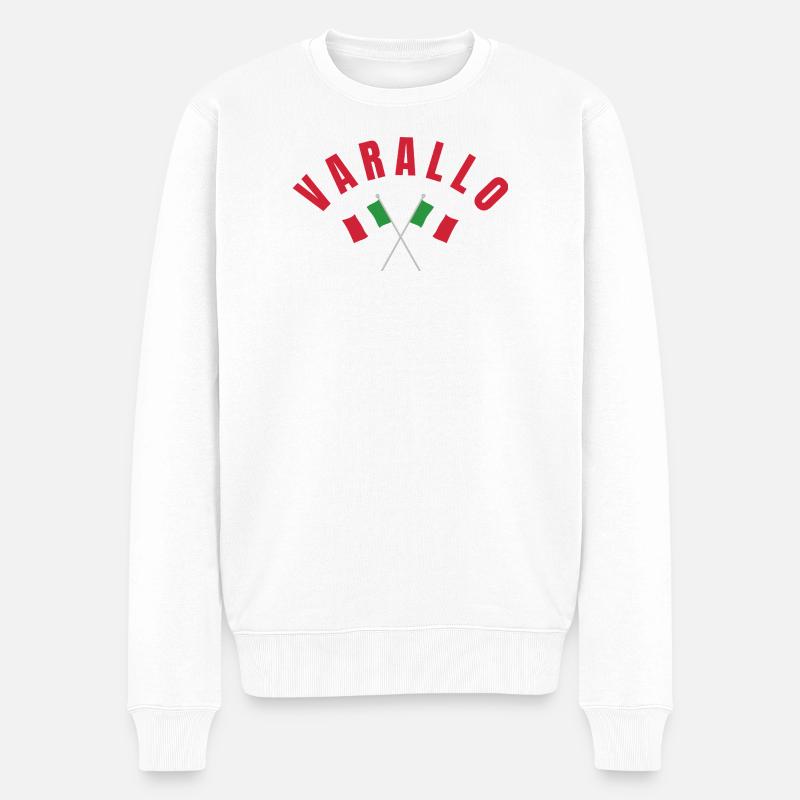 Drapeaux italiens croisés de Varallo - Pull Premium bio Homme - blanc