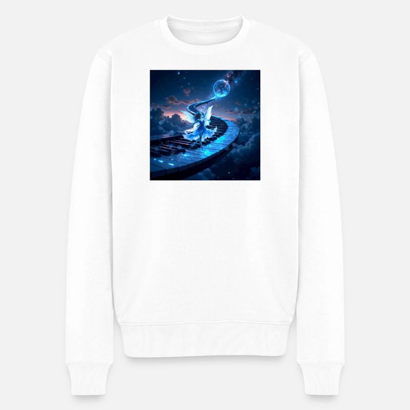 Keys: Pfad zum Mond - Männer Premium Bio Pullover - Weiß