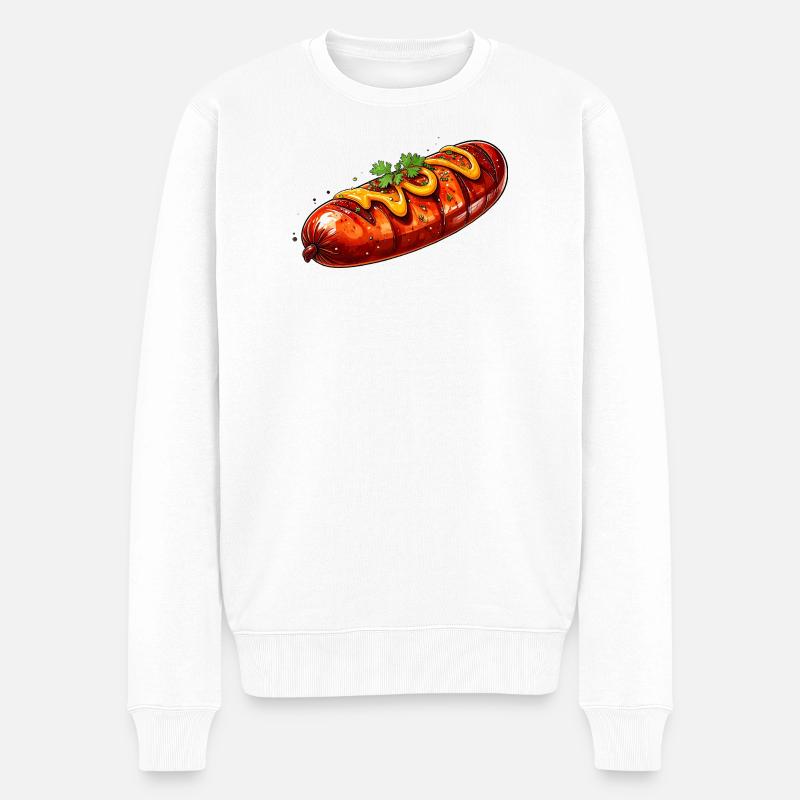 Bratwurst - Männer Premium Bio Pullover - Weiß