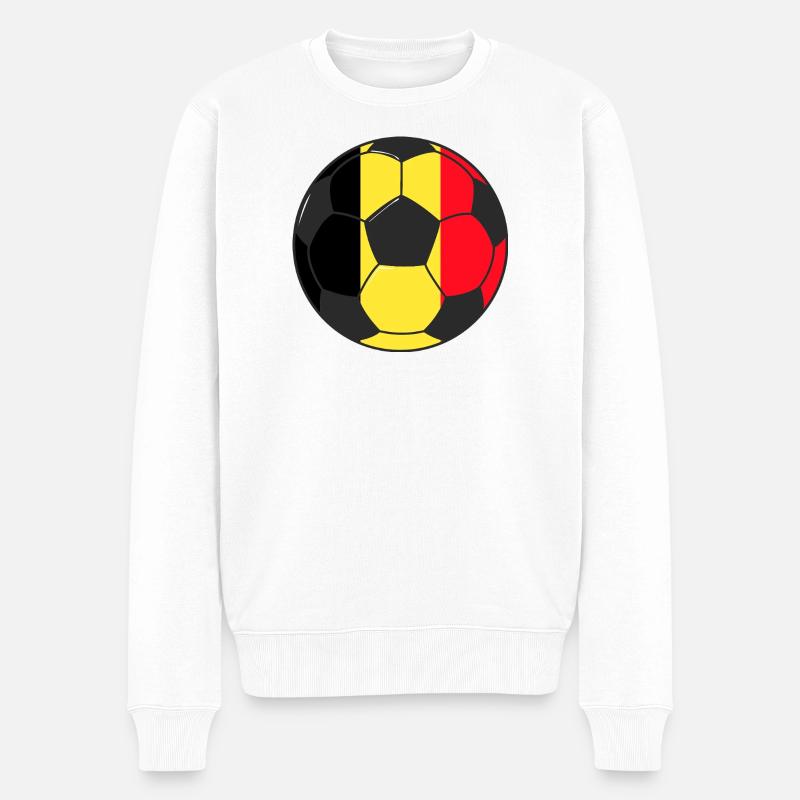 Football_team_Belgium - Männer Premium Bio Pullover - Weiß