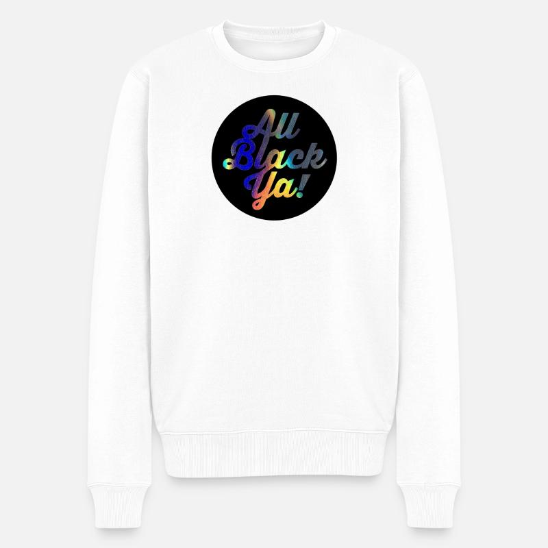 All Black Ya Farbverlauf Script - Männer Premium Bio Pullover - Weiß