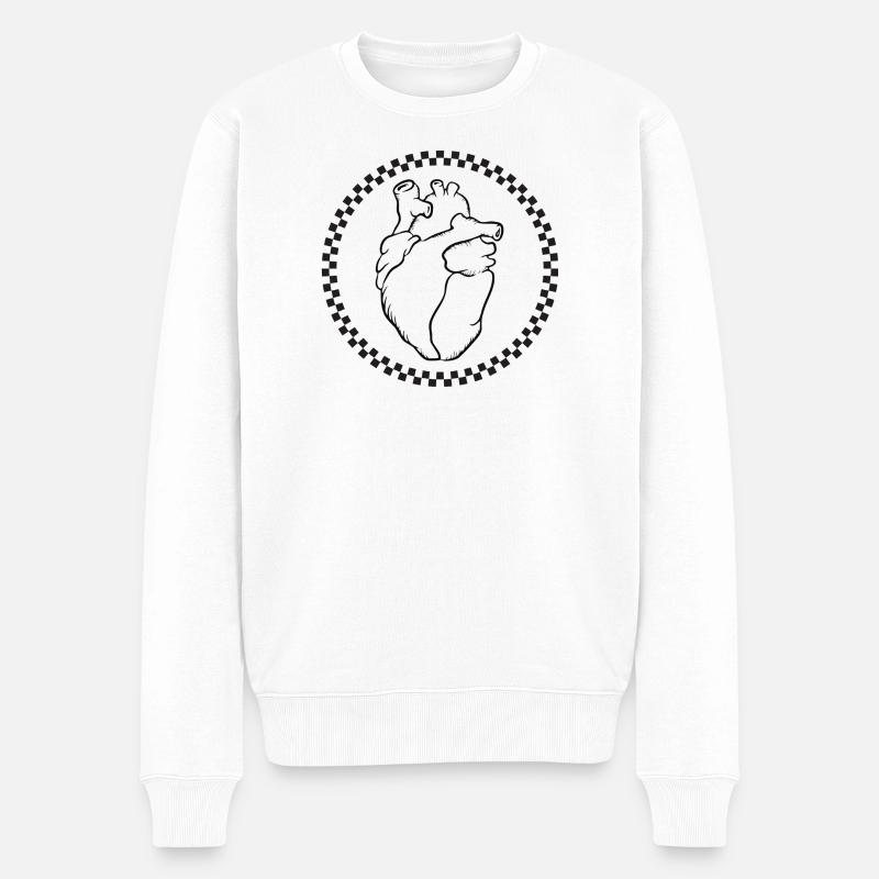 SKA.HEART - Männer Premium Bio Pullover - Weiß
