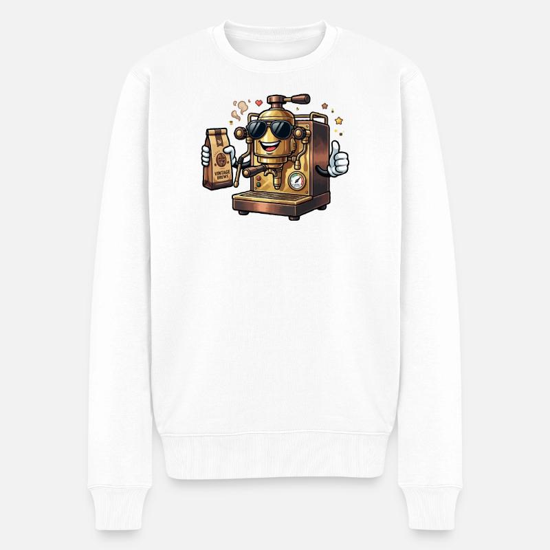 Brass Brew Robot Sonnenbrille - Männer Premium Bio Pullover - Weiß