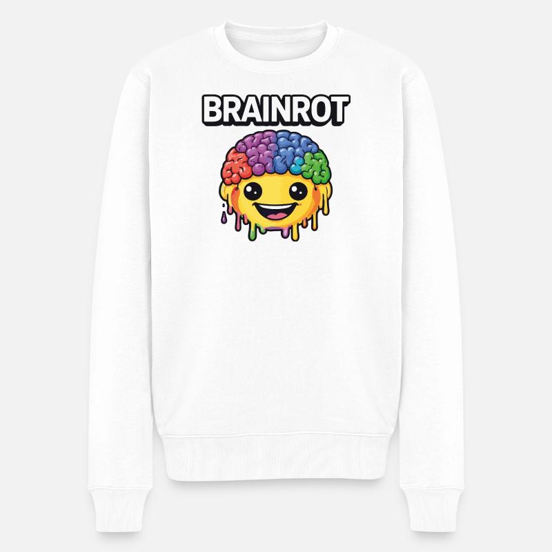 Sourire arc-en-ciel de la pourriture cérébrale - Pull Premium bio Homme - blanc