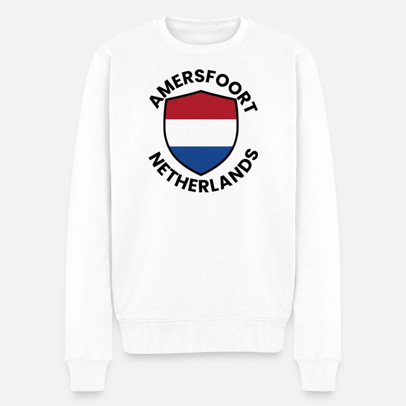 Amersfoort Shield, Niederlande - Männer Premium Bio Pullover - Weiß