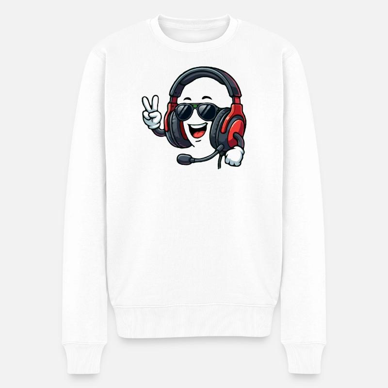 Casque de jeu Happy - Pull Premium bio Homme - blanc