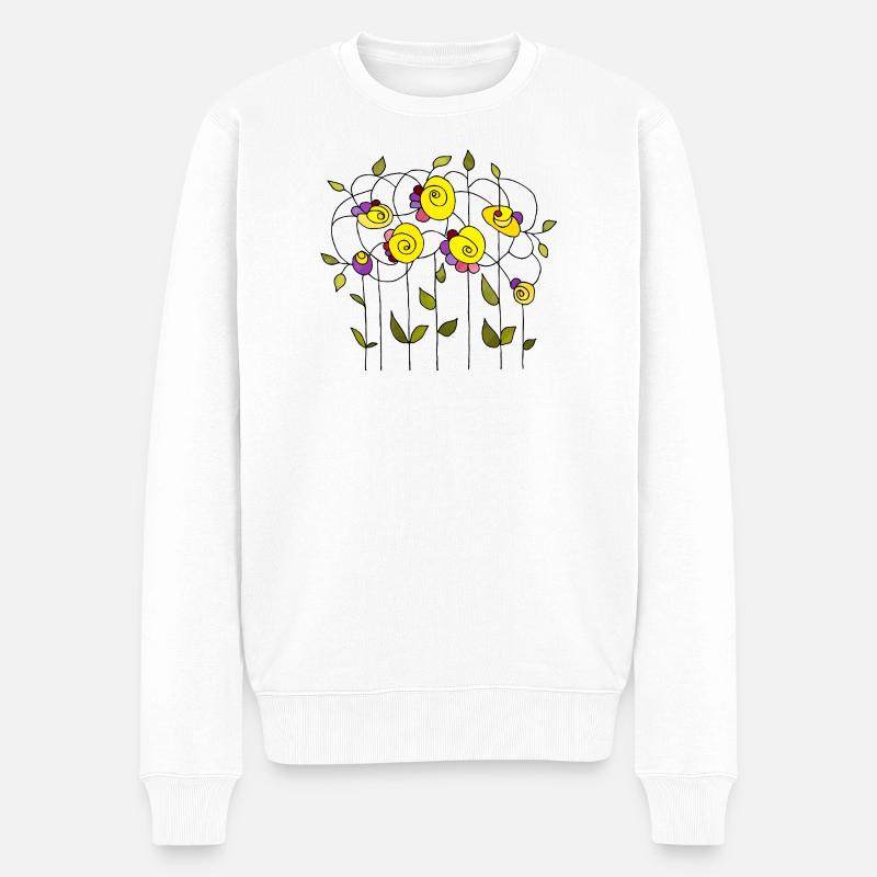 Fleur - Pull Premium bio Homme - blanc