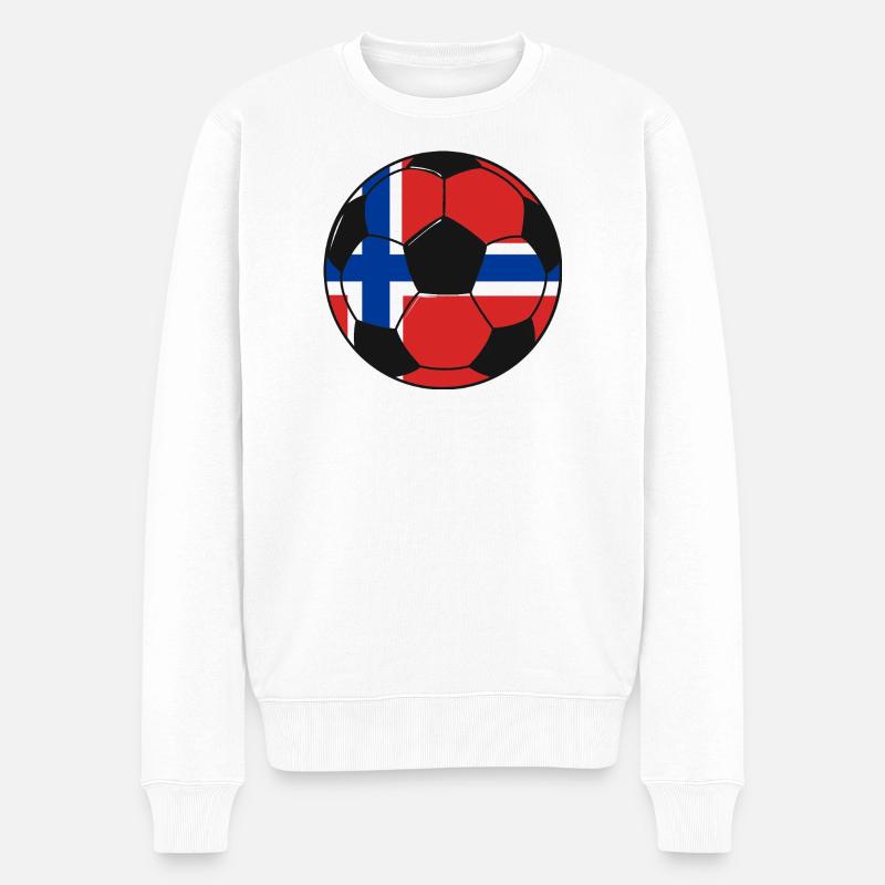Football_team_Norway - Männer Premium Bio Pullover - Weiß
