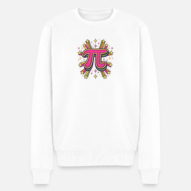 Pi Pop Art Burst - Männer Premium Bio Pullover - Weiß