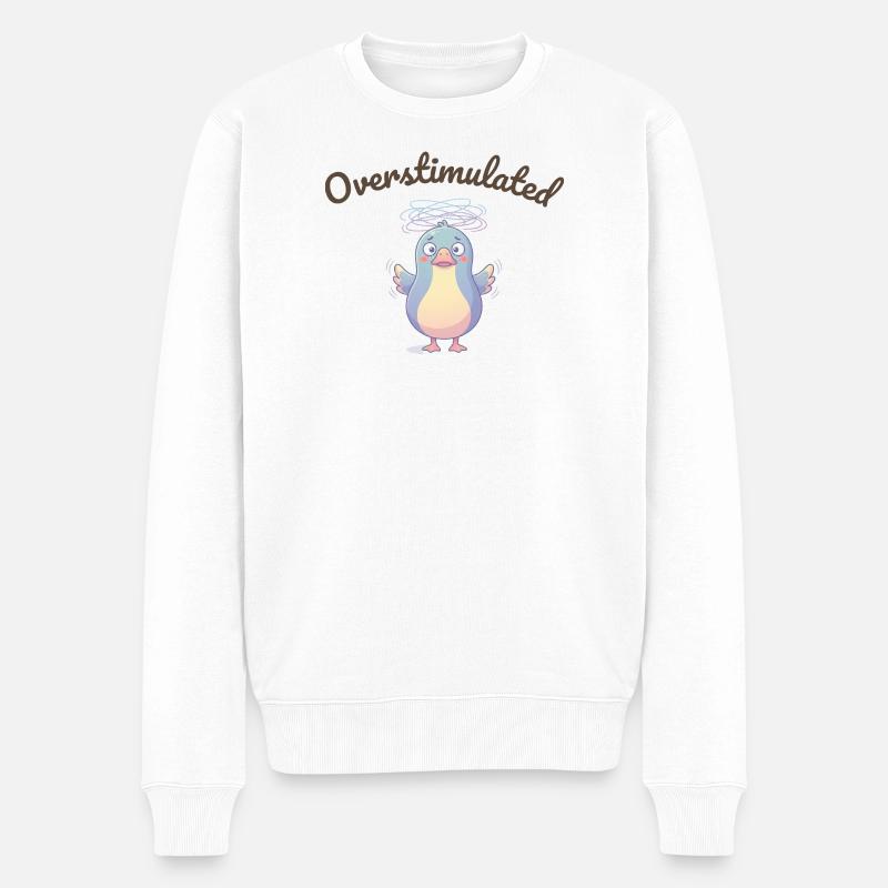 Overstimulated Pingu Wirrwarr - Männer Premium Bio Pullover - Weiß