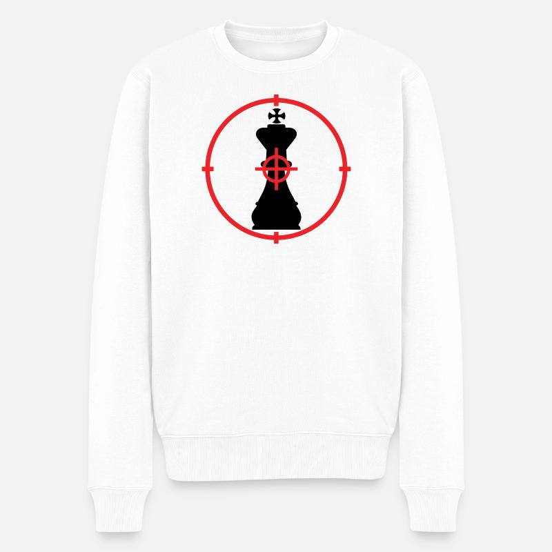 Taktisches Schachmatt-Königsziel - Männer Premium Bio Pullover - Weiß