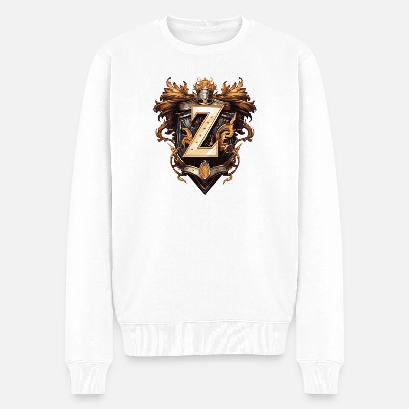 Z Buchstabe Name Krone - Männer Premium Bio Pullover - Weiß