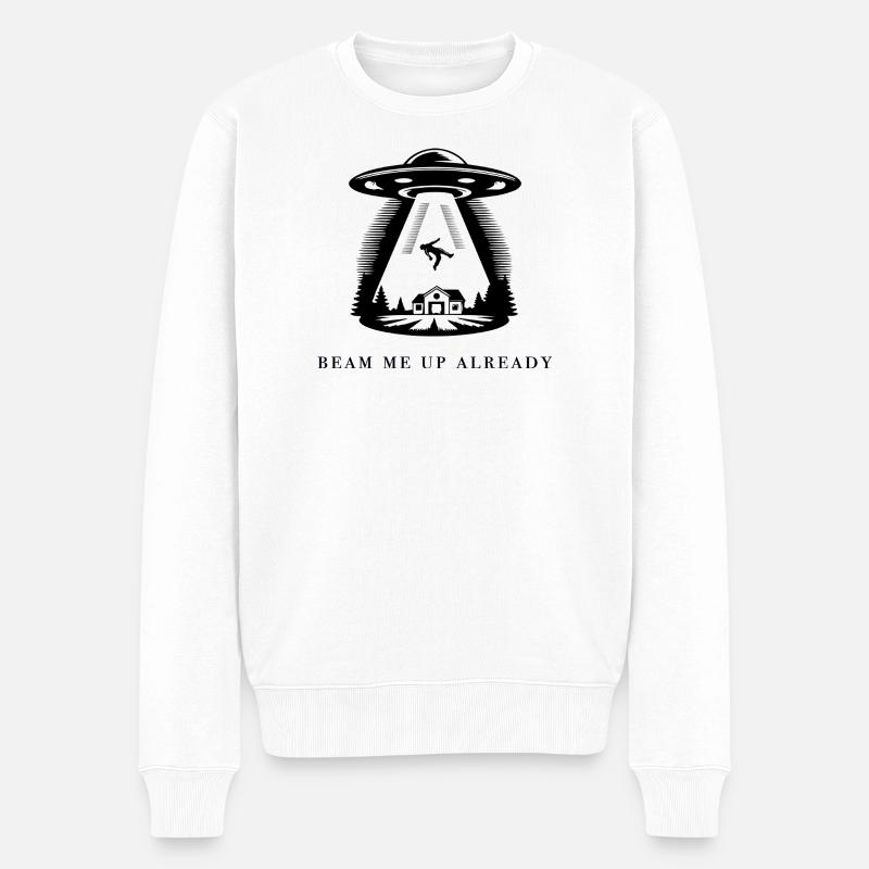 Beam Me Up Already - Männer Premium Bio Pullover - Weiß