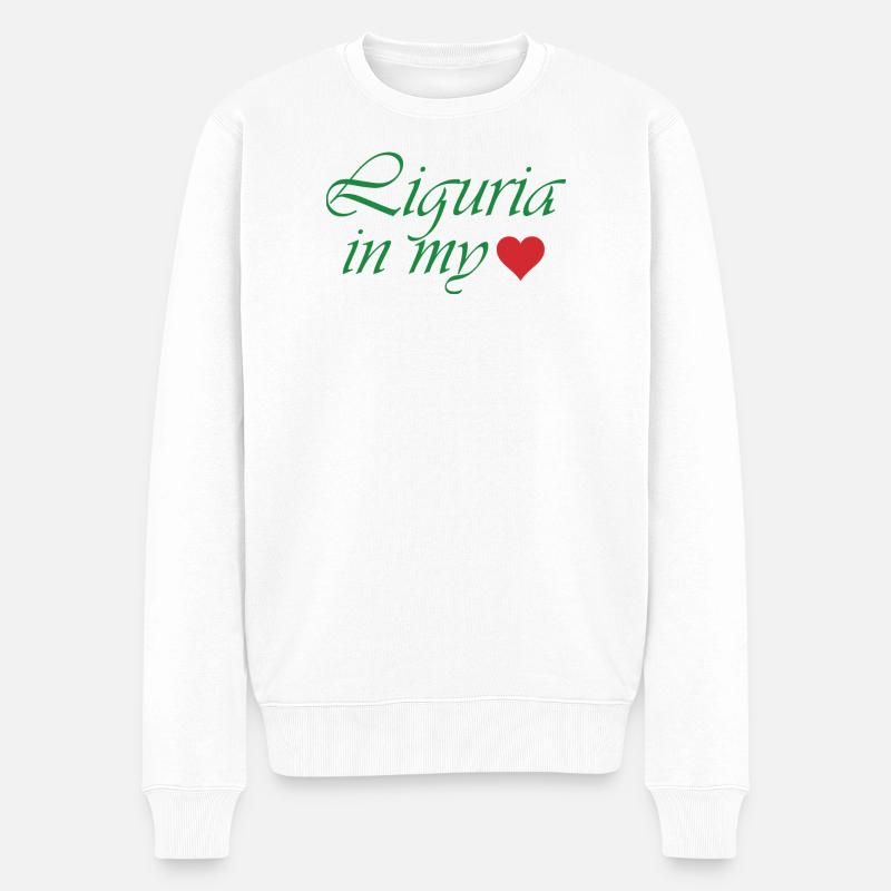 Ligurien in meinem Herzen - Männer Premium Bio Pullover - Weiß
