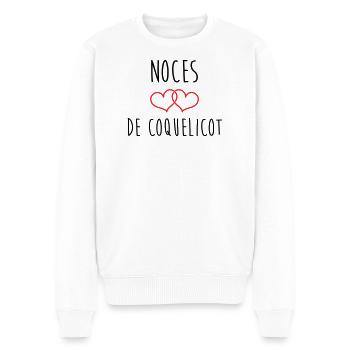 Mohnhochzeit 8 Jahre Ehe - Männer Premium Bio Pullover - Weiß - Vorne - Thijin (182cm)