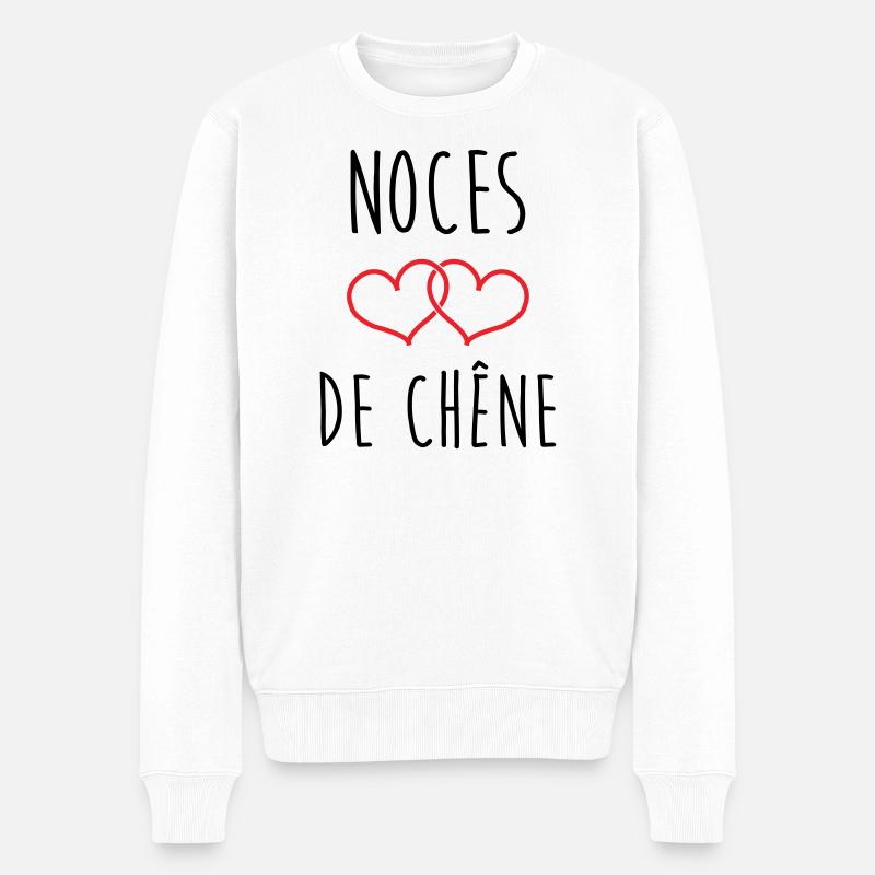 Eichenhochzeit 80 Jahre - Männer Premium Bio Pullover - Weiß