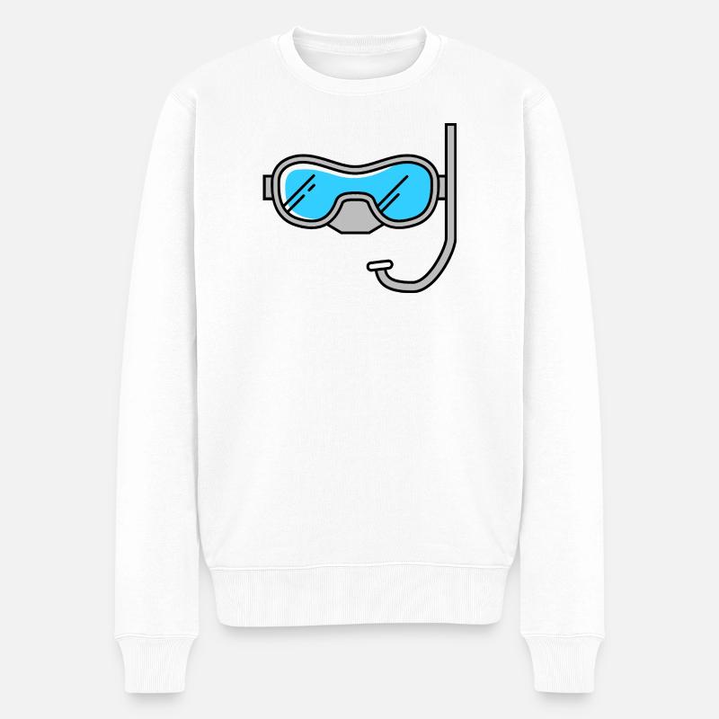 Taucherbrille - Männer Premium Bio Pullover - Weiß