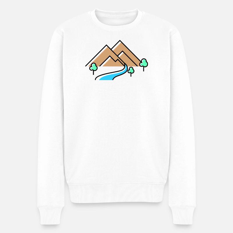 Berge Mountains - Männer Premium Bio Pullover - Weiß