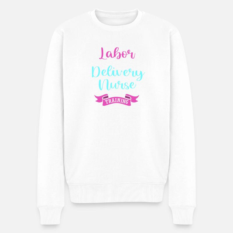 Hebamme Entbindung - Männer Premium Bio Pullover - Weiß