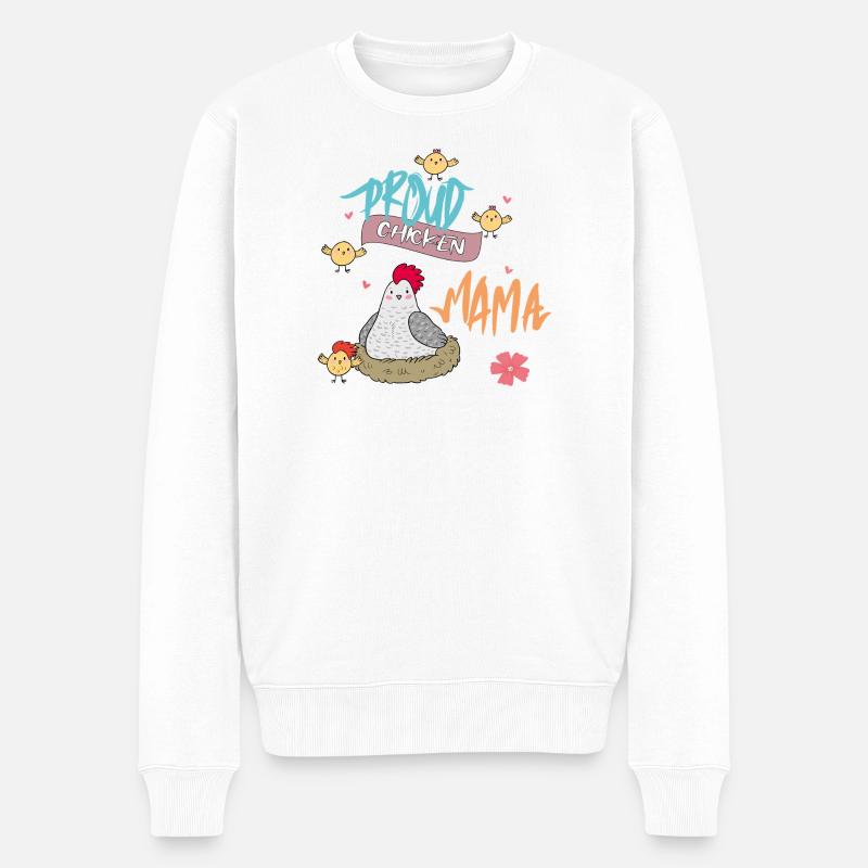 Fière Maman de la Poule - Pull Premium bio Homme - blanc