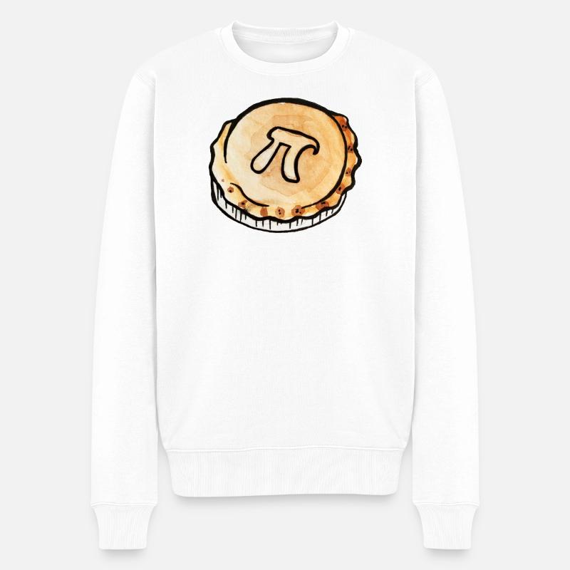 Pi Pie Grafik-Tee - Männer Premium Bio Pullover - Weiß