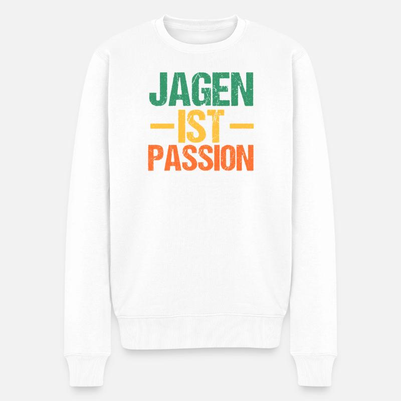 Jagd Jagen Waidmann Jäger - Männer Premium Bio Pullover - Weiß
