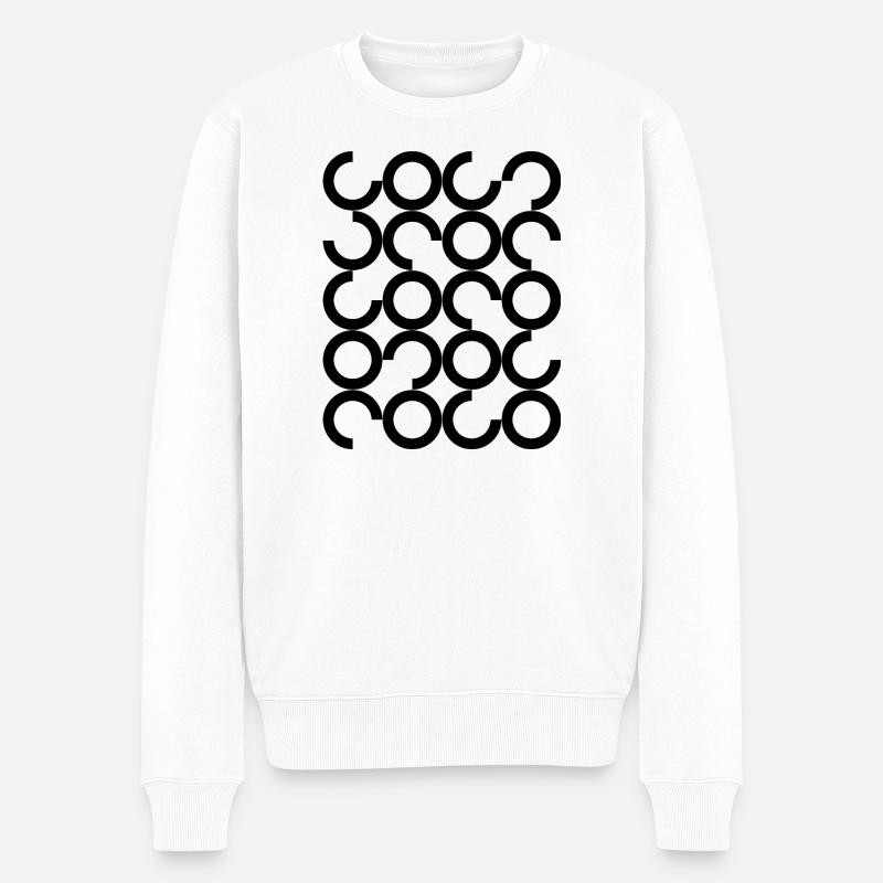 Geometrische Kreismuster - Männer Premium Bio Pullover - Weiß